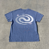 Boyfriend Tee - Racer Swirl - Astro Blue