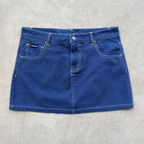 Low Rise Denim Skirt - Burnt Blue