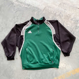 GREEN ADIDAS QTR ZIP CREW X LARGE