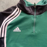 GREEN ADIDAS QTR ZIP CREW X LARGE
