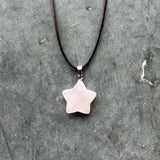 Stone Star Pendant - Rose Quartz
