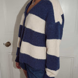 Autumn Cardigan - Navy/Cream