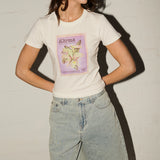 Georgie Tee - Orchid Stamp - Off White