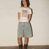 Georgie Tee - Orchid Stamp - Off White