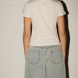 Georgie Tee - Orchid Stamp - Off White