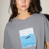 Boyfriend Tee - Flying Dolphin - Ripple Blue