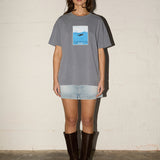 Boyfriend Tee - Flying Dolphin - Ripple Blue