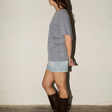 Boyfriend Tee - Flying Dolphin - Ripple Blue