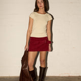 Cherry Mini Skirt - Deep Cherry