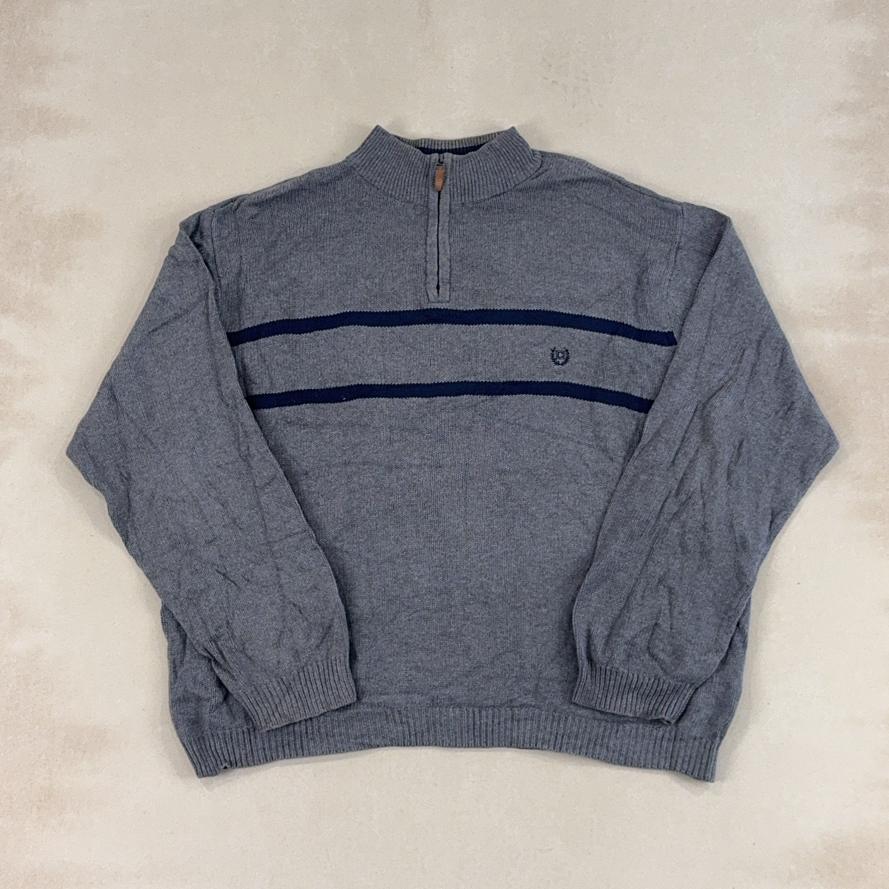 CHAPS GREY QUARTER ZIP - X LARGE