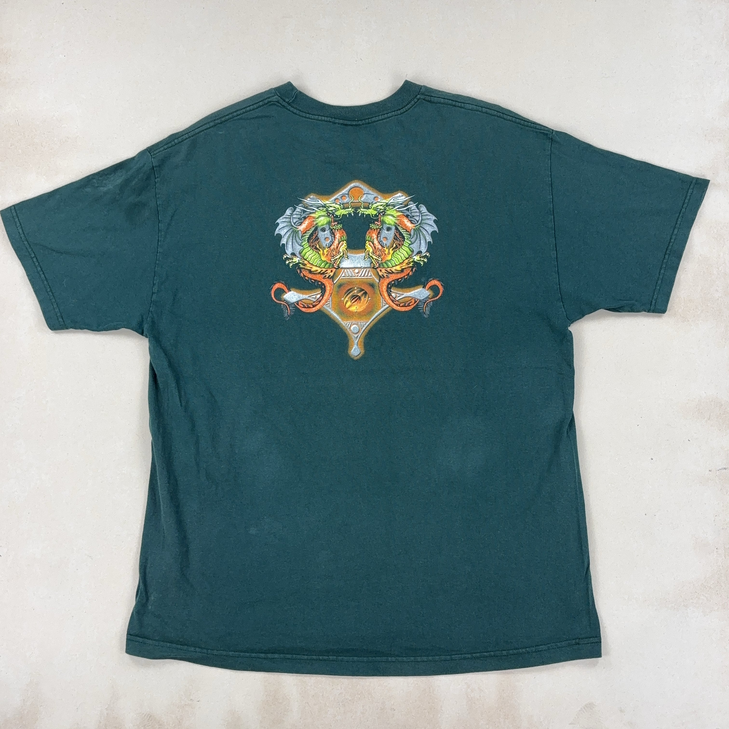 DARK GREEN GRAPHIC TEE - X LARGE