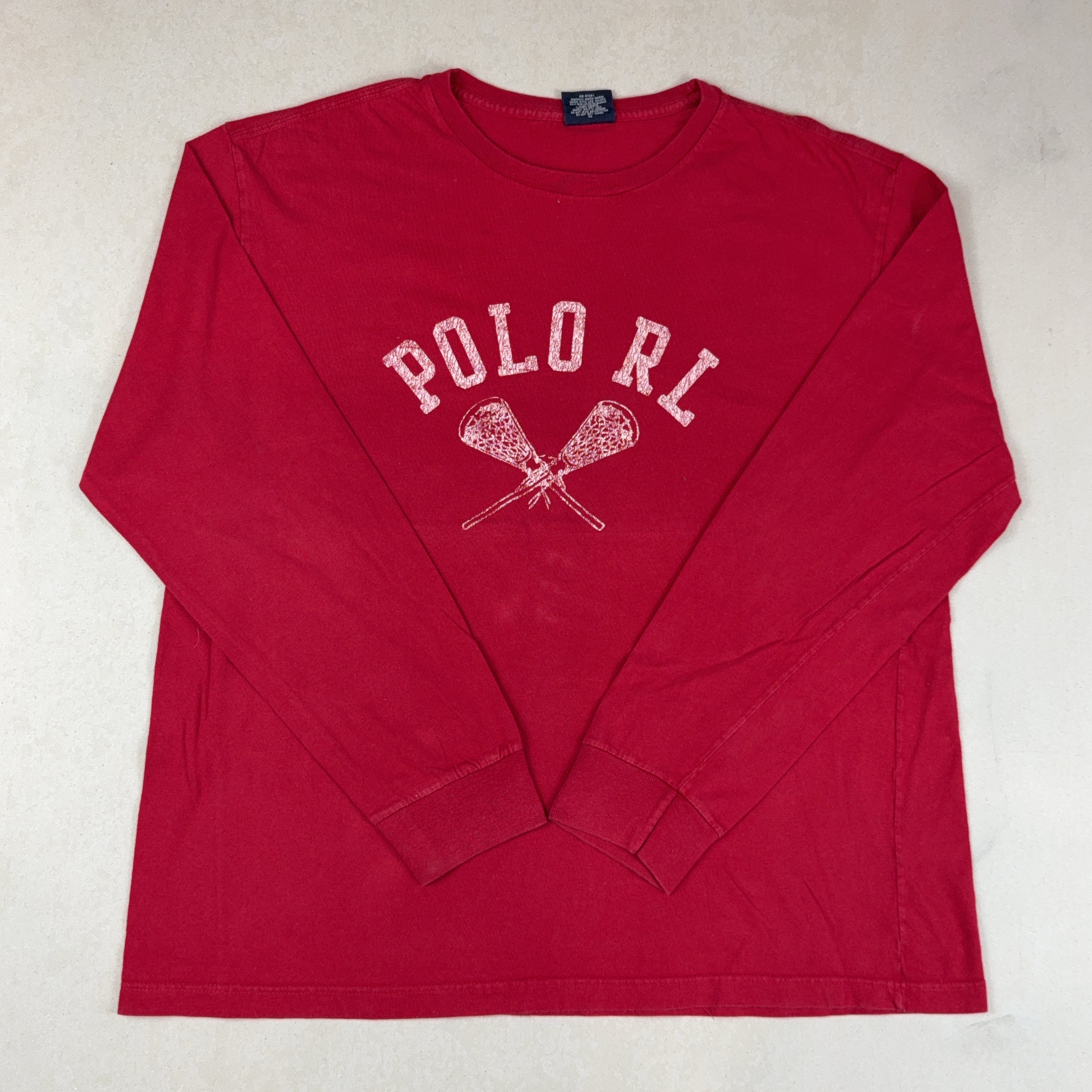 RALPH LAUREN RED LONG SLEEVE - LARGE