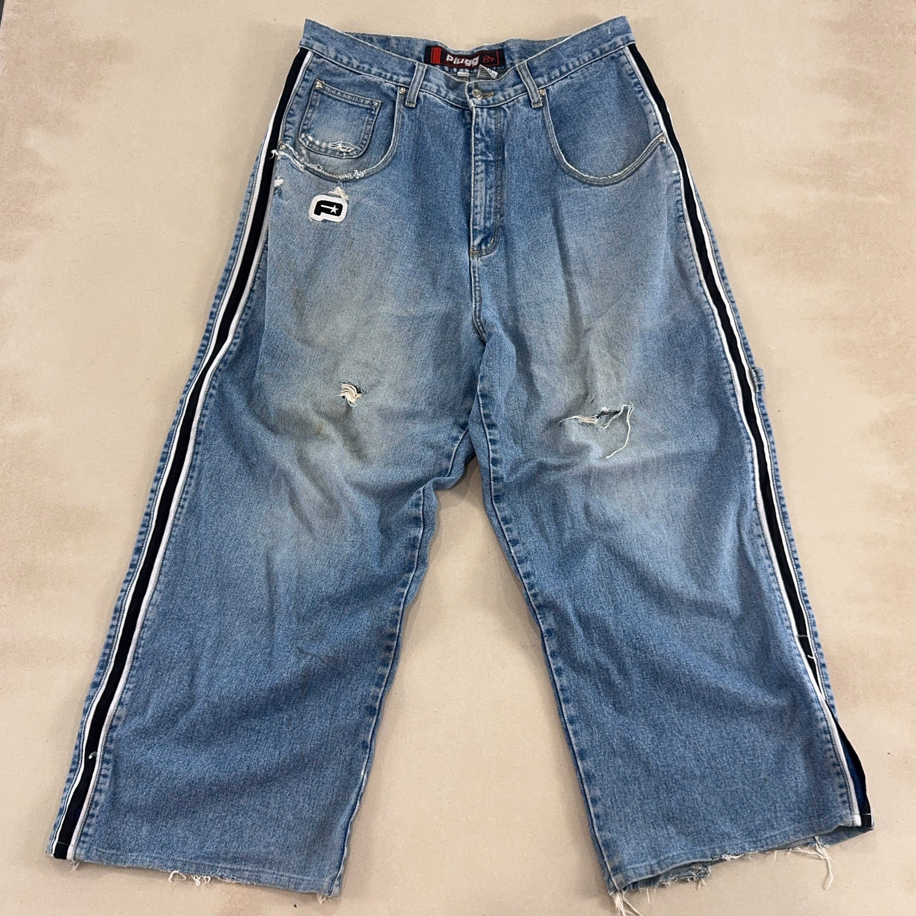 PLUGG DENIM JORTS - LARGE