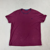 RALPH LAUREN BURGUNDY TEE - LARGE