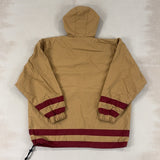 QUIKSILVER TAN & RED JACKET - LARGE
