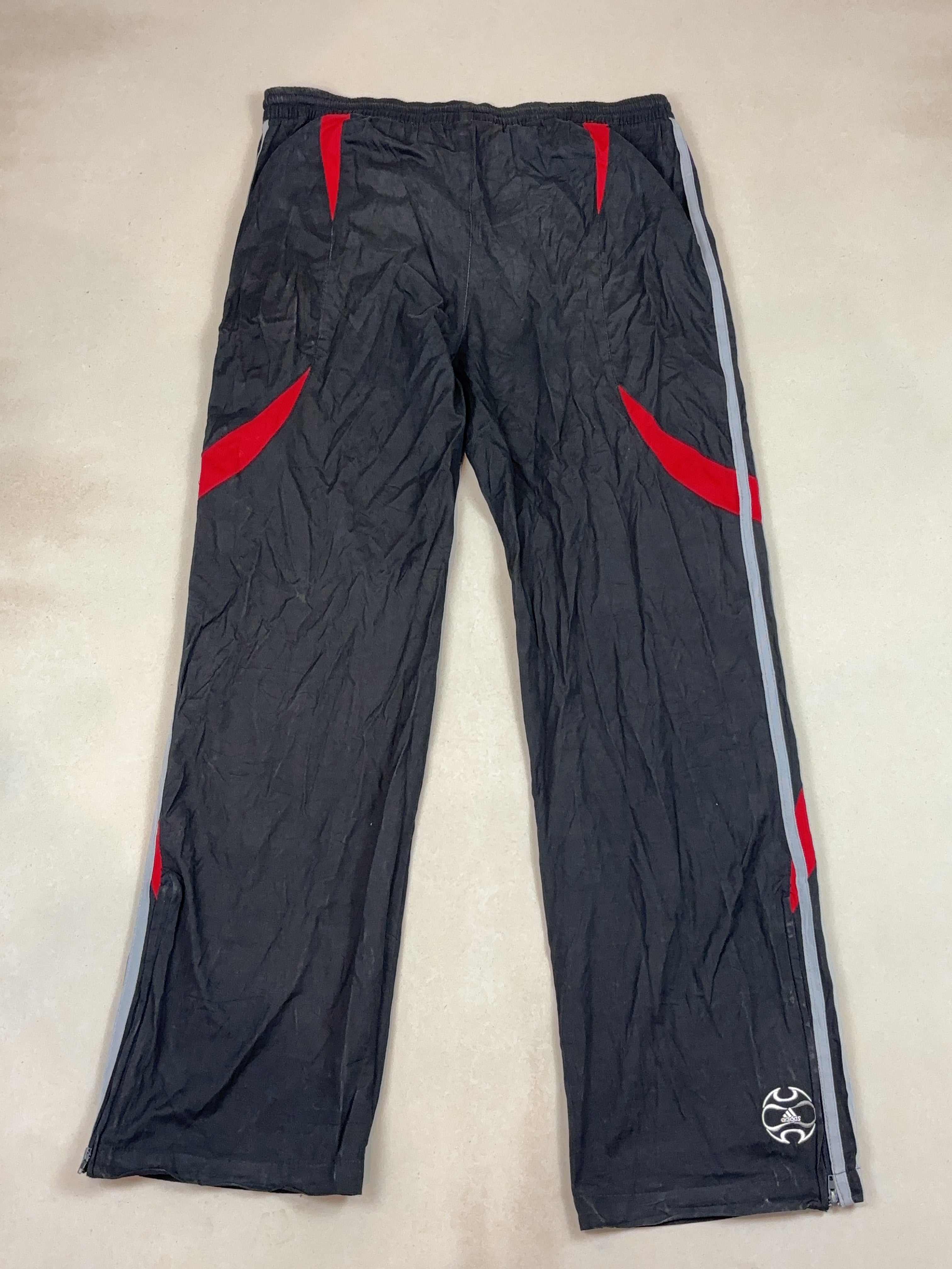 ADIDAS BLACK AND RED SPORT PANTS - X LARGE