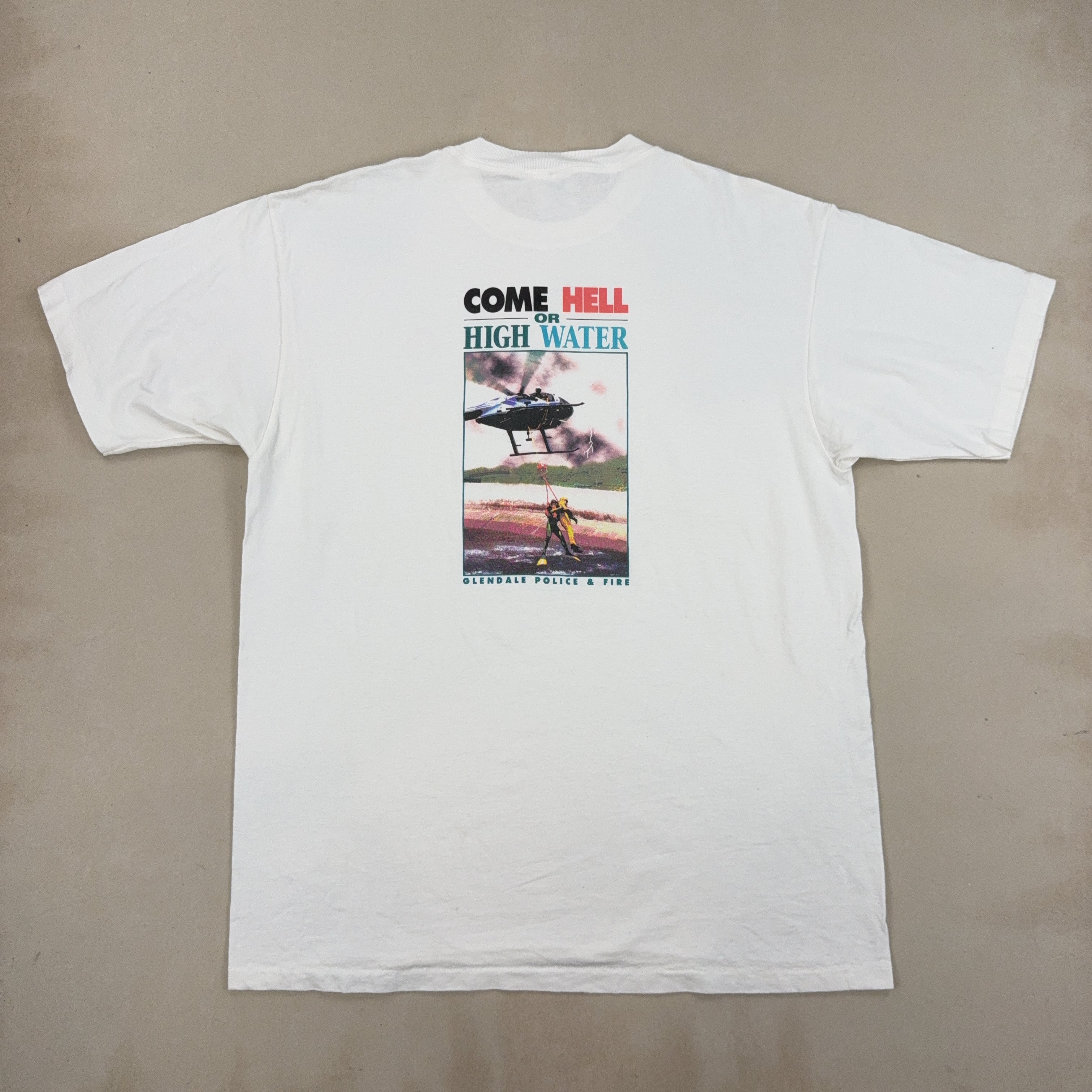 'COME HELL OR HIGH WATER' GRAPHIC TEE - X LARGE