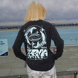 Chloe LS Tee - Cosmic Dolphin - Washed Black