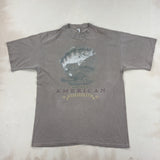 GRAPHIC WASHED BROWN TEE - LARGE