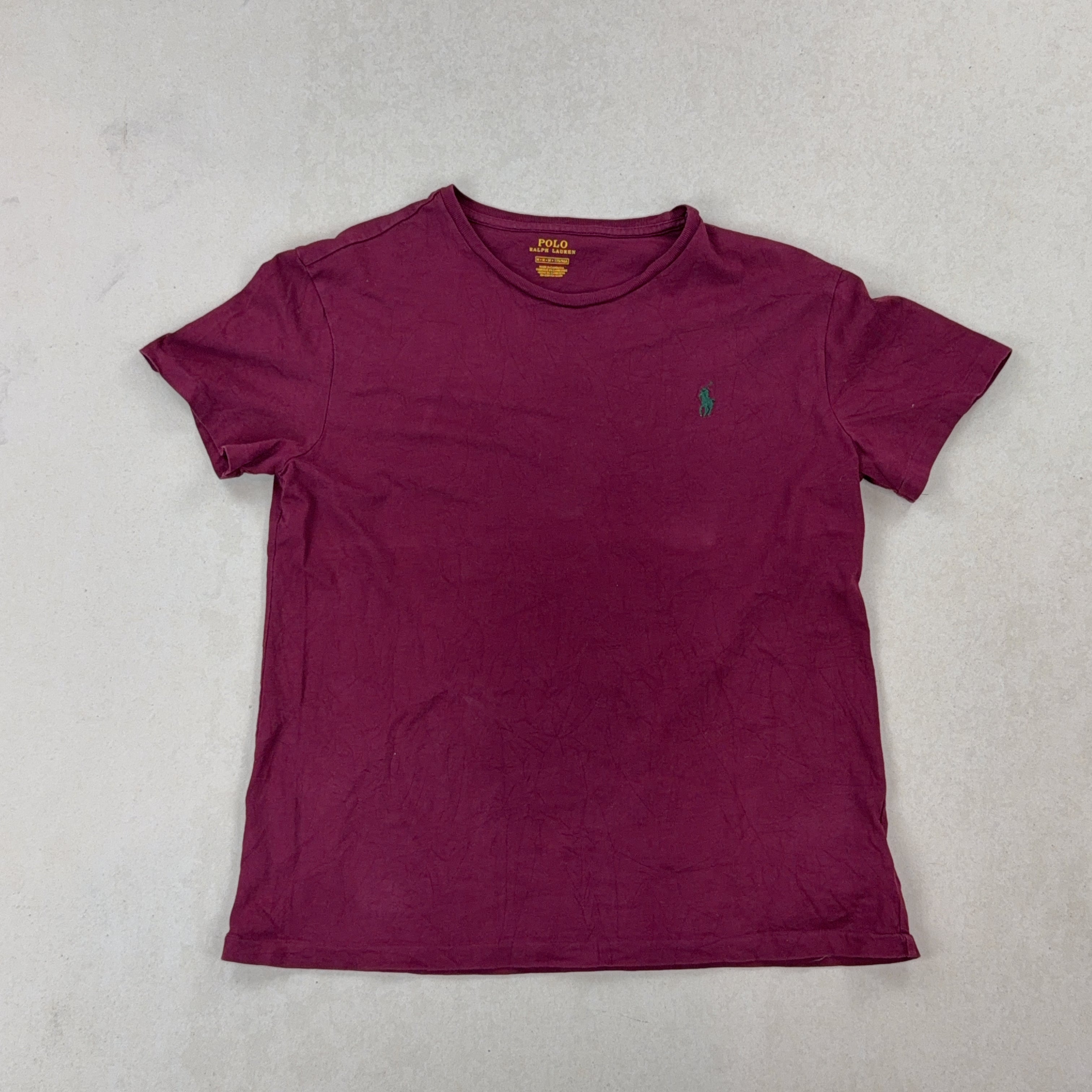 RALPH LAUREN BURGUNDY TEE - MEDIUM