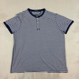 POLO RALPH LAUREN STRIPED NAVY BLUE TEE - 2X LARGE
