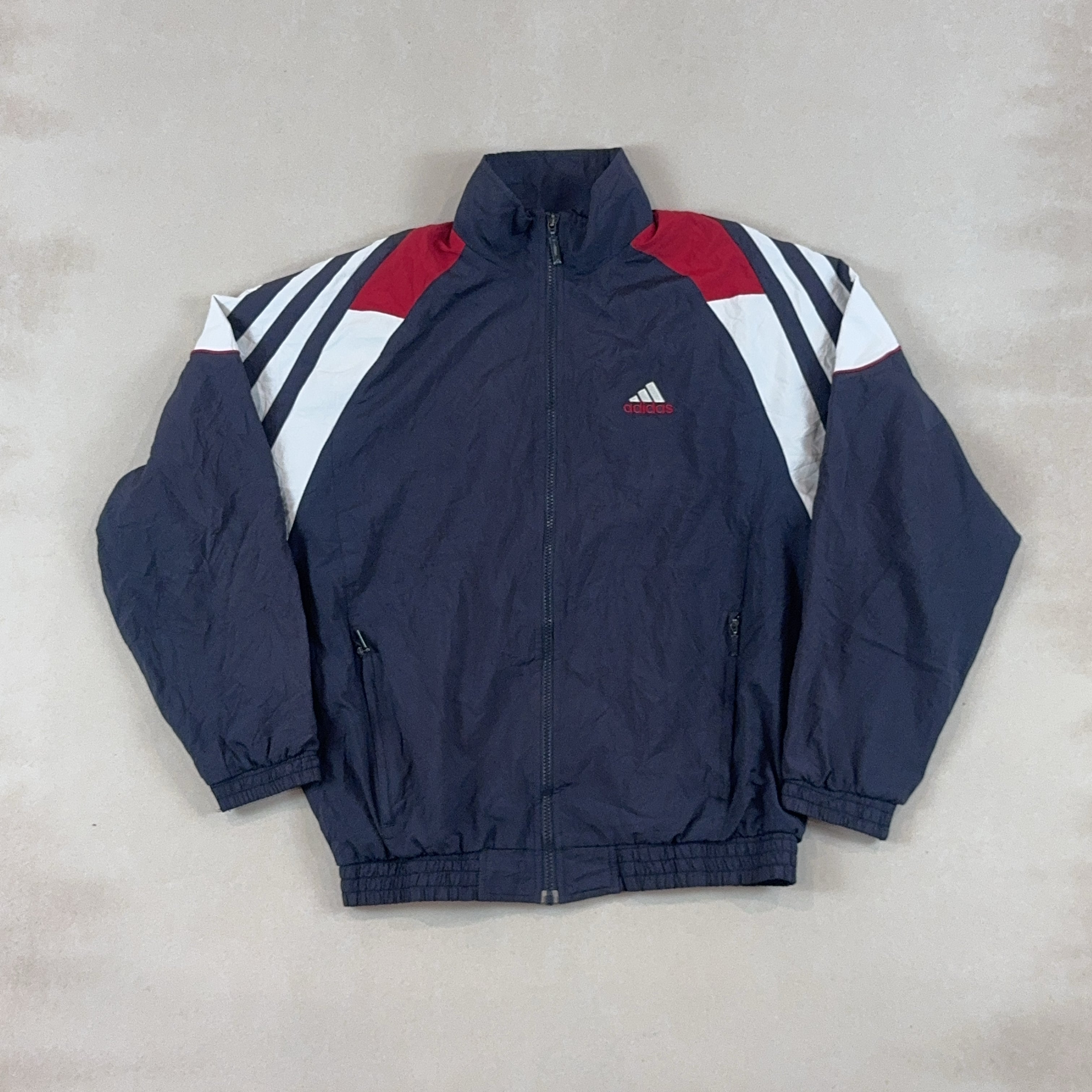 ADIDAS NAVY, WHITE & RED JACKET - SMALL