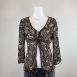 BROWN FLORALLY TOP - MEDIUM