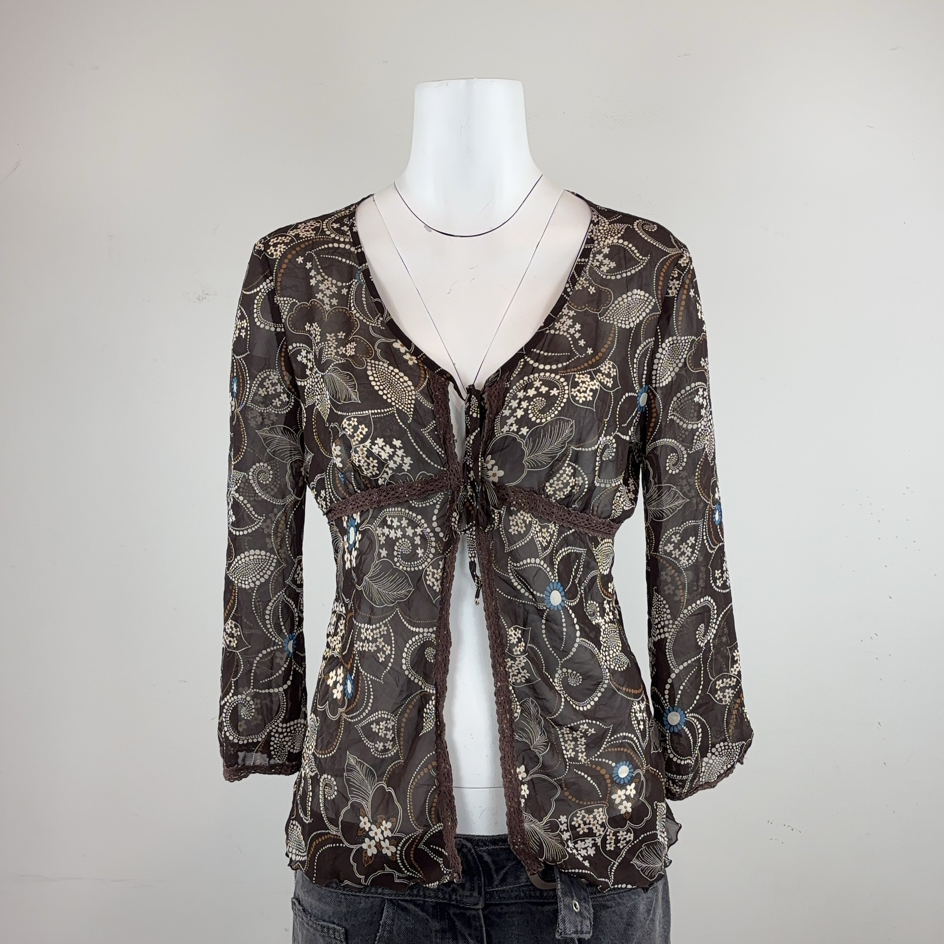 BROWN FLORALLY TOP - MEDIUM