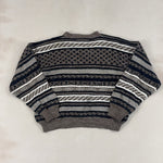 BROWN PATTERN KNIT - LARGE