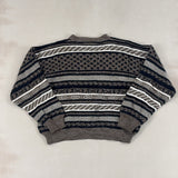 BROWN PATTERN KNIT - LARGE