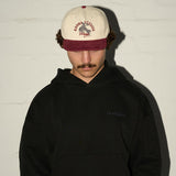 Cord Signs Cap - Western - Cream/Maroon
