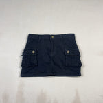 VINTAGE BLACK DENIM SKIRT - SMALL