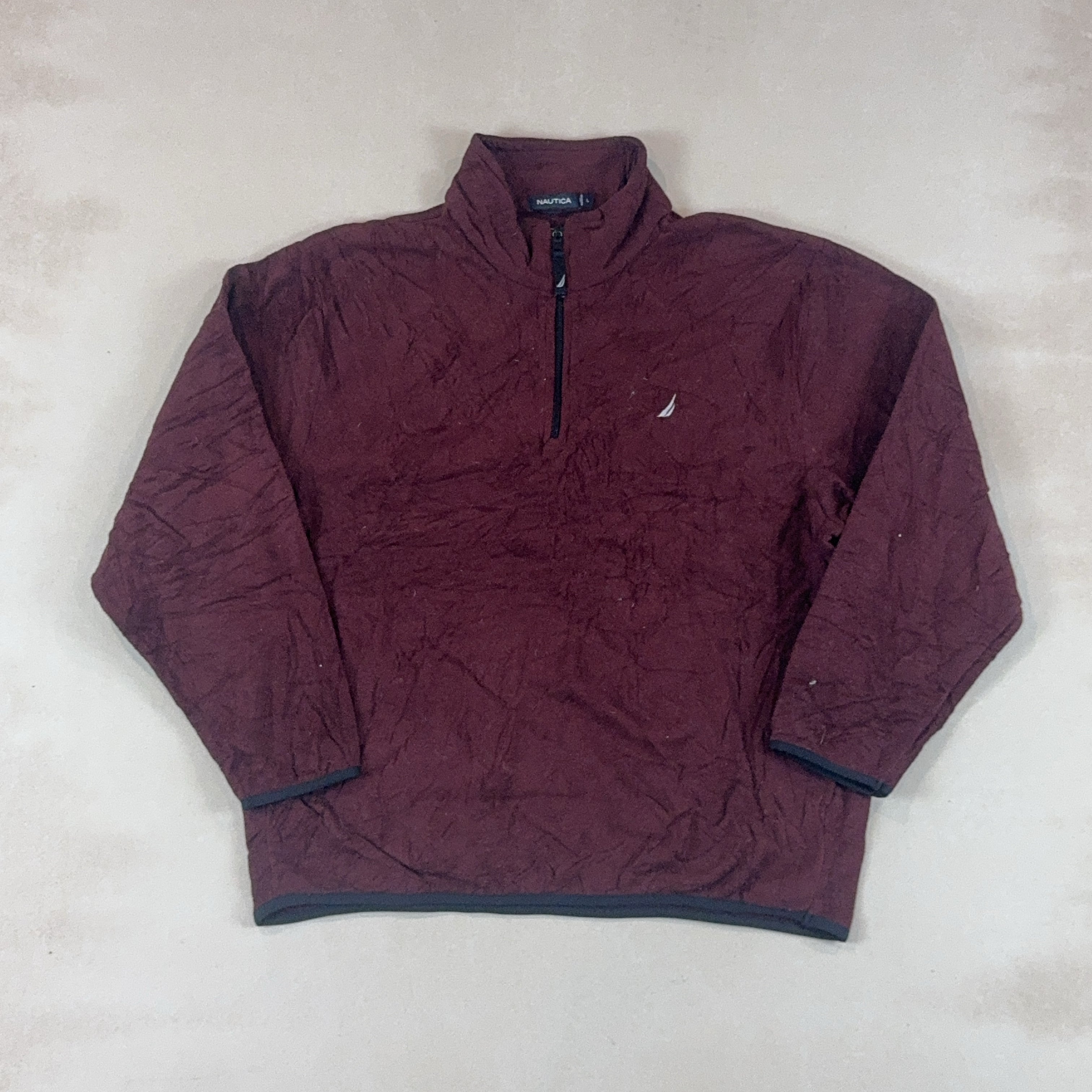 NAUTICA MAROON QUARTER ZIP - LARGE