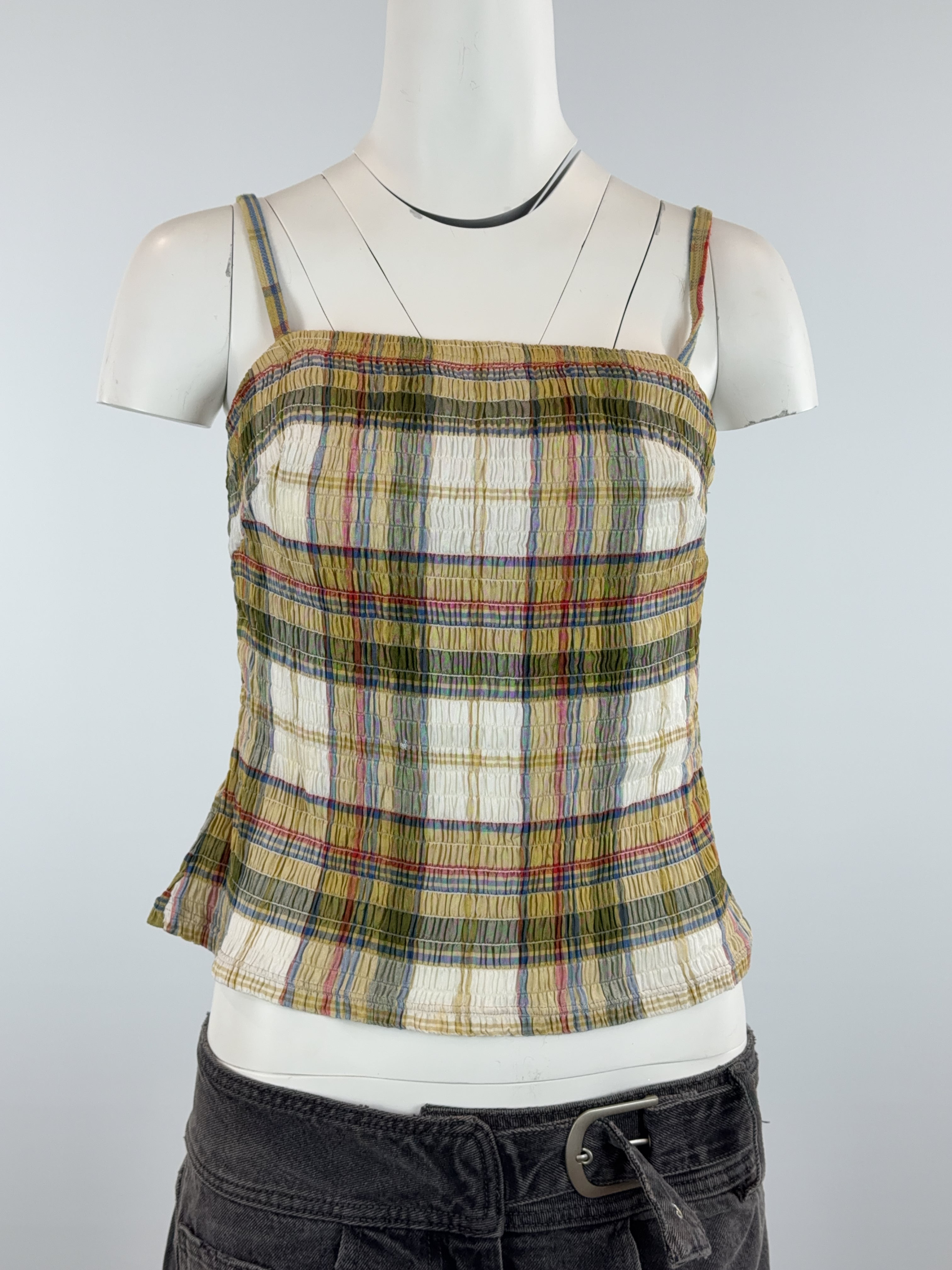BROWN CHECK TANKINI - SMALL