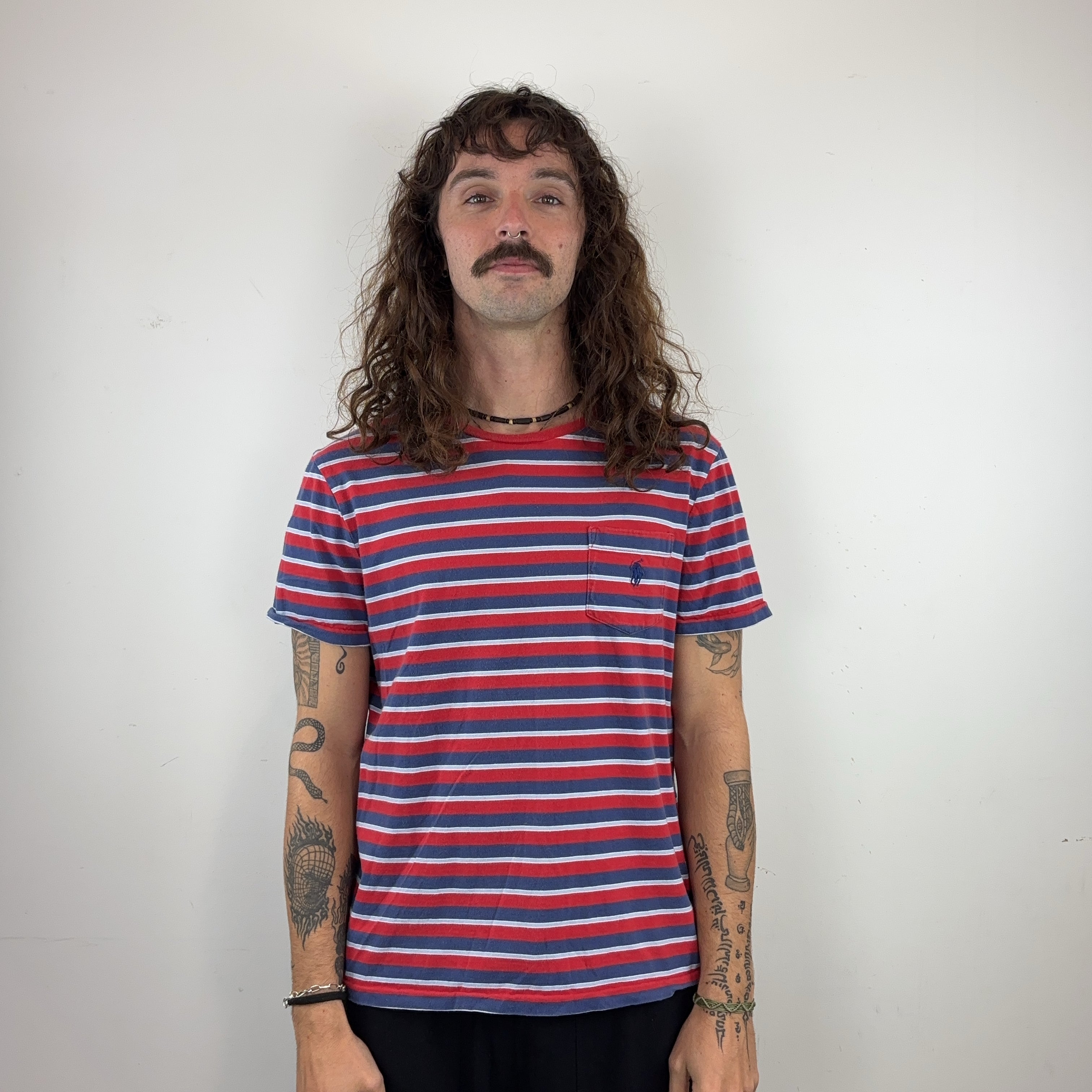 RALPH LAUREN STRIPED TEE - SMALL