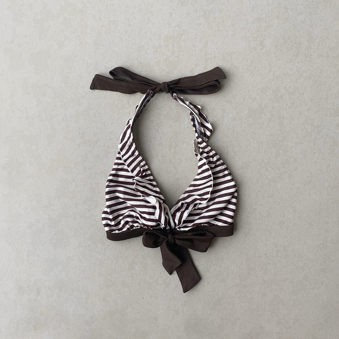 STRIPED BIKINI TOP - X SMALL
