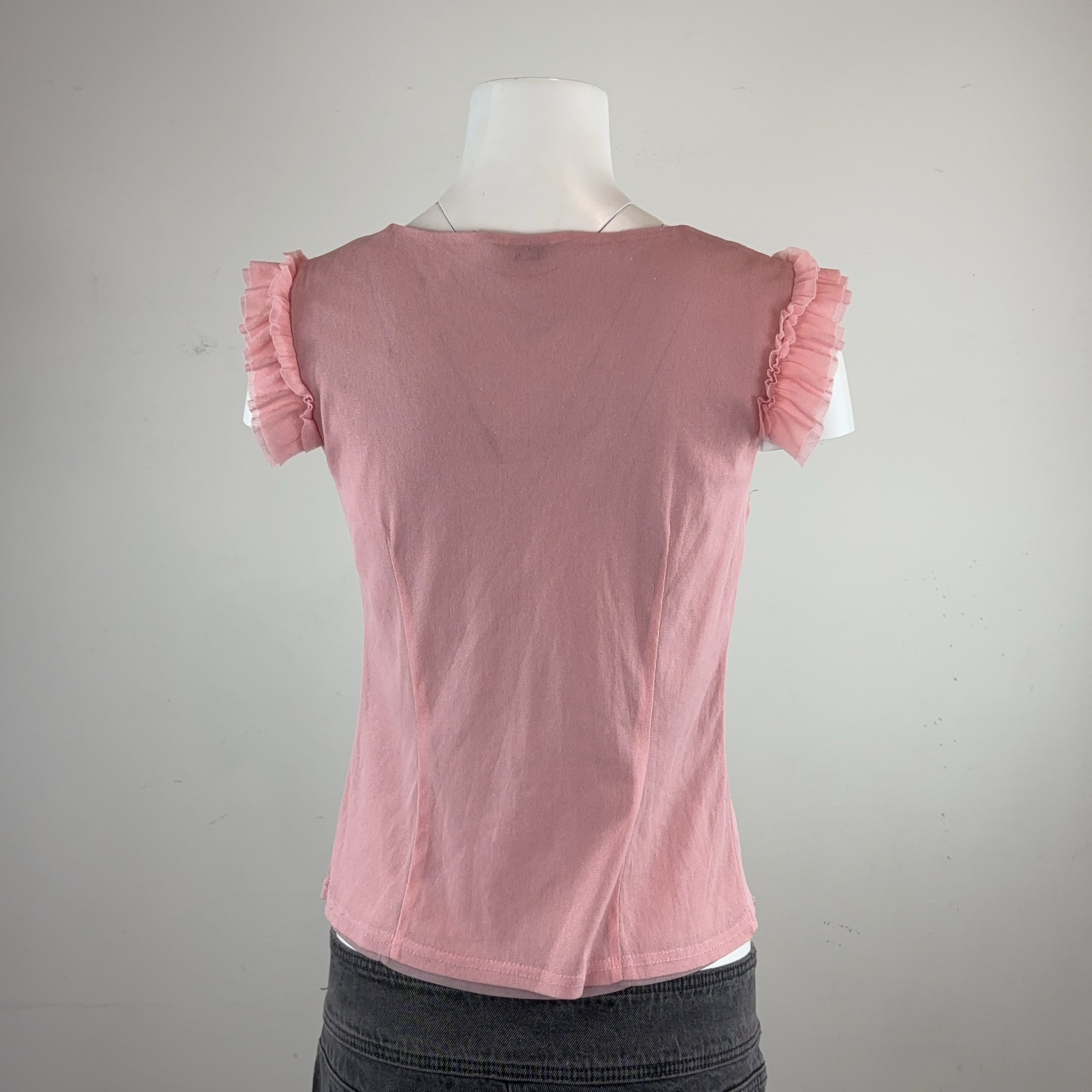 PINK V-NECK TOP - MEDIUM
