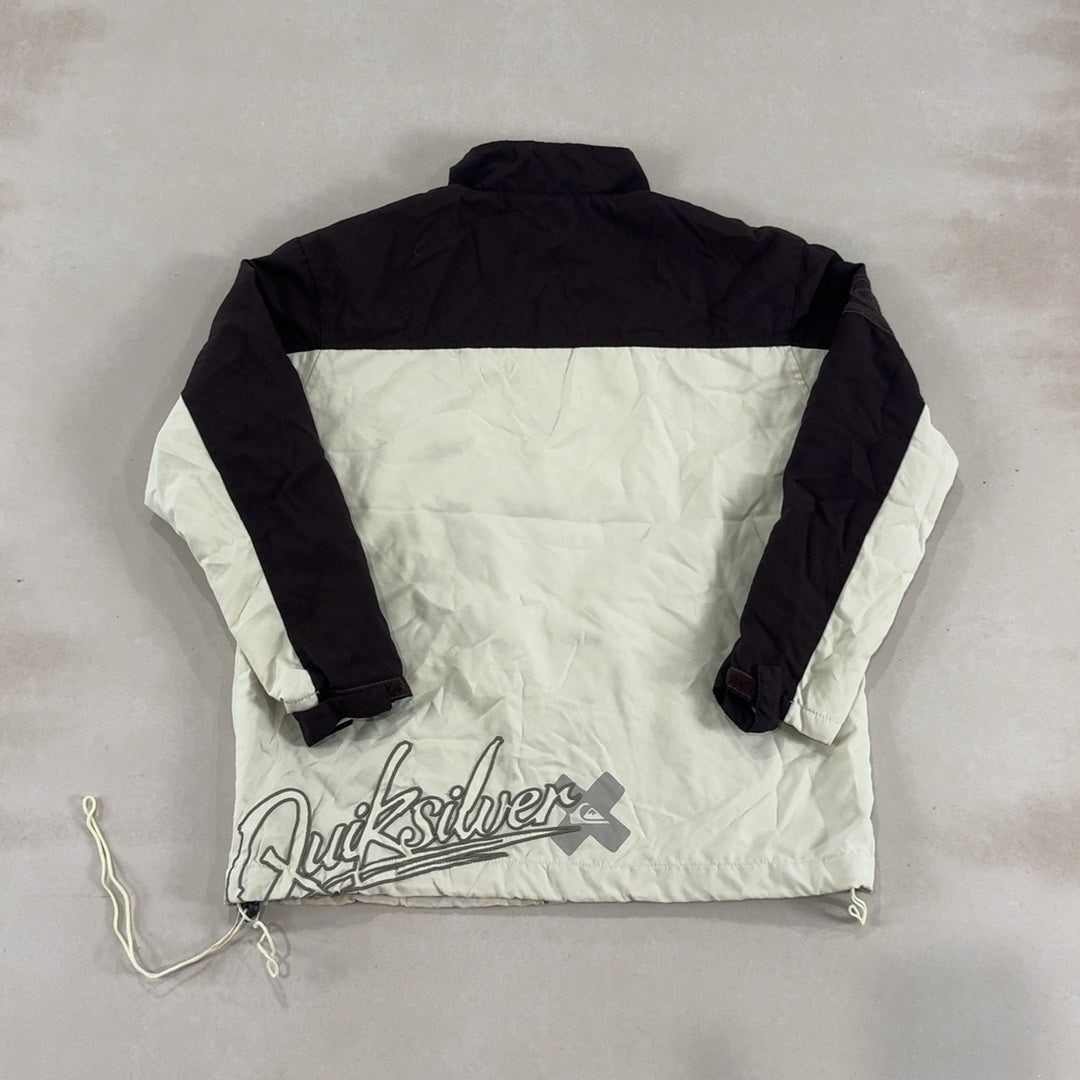 QUIKSILVER BROWN & BEIGE JACKET - SMALL