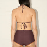 Sporty Swim Shorty - Maroon/Orange