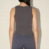 Sporty V Neck Tank - Phantom