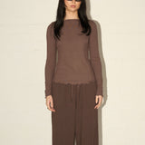 Sheer LS Tee - Mocha Mushroom
