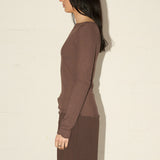 Sheer LS Tee - Mocha Mushroom