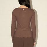 Sheer LS Tee - Mocha Mushroom