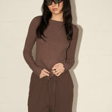 Sheer LS Tee - Mocha Mushroom