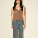 Button Tank - Boulder Brown