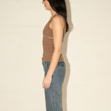 Button Tank - Boulder Brown