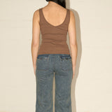 Button Tank - Boulder Brown