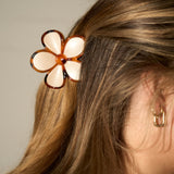 Flower Clip - Cream/Tortoise Shell