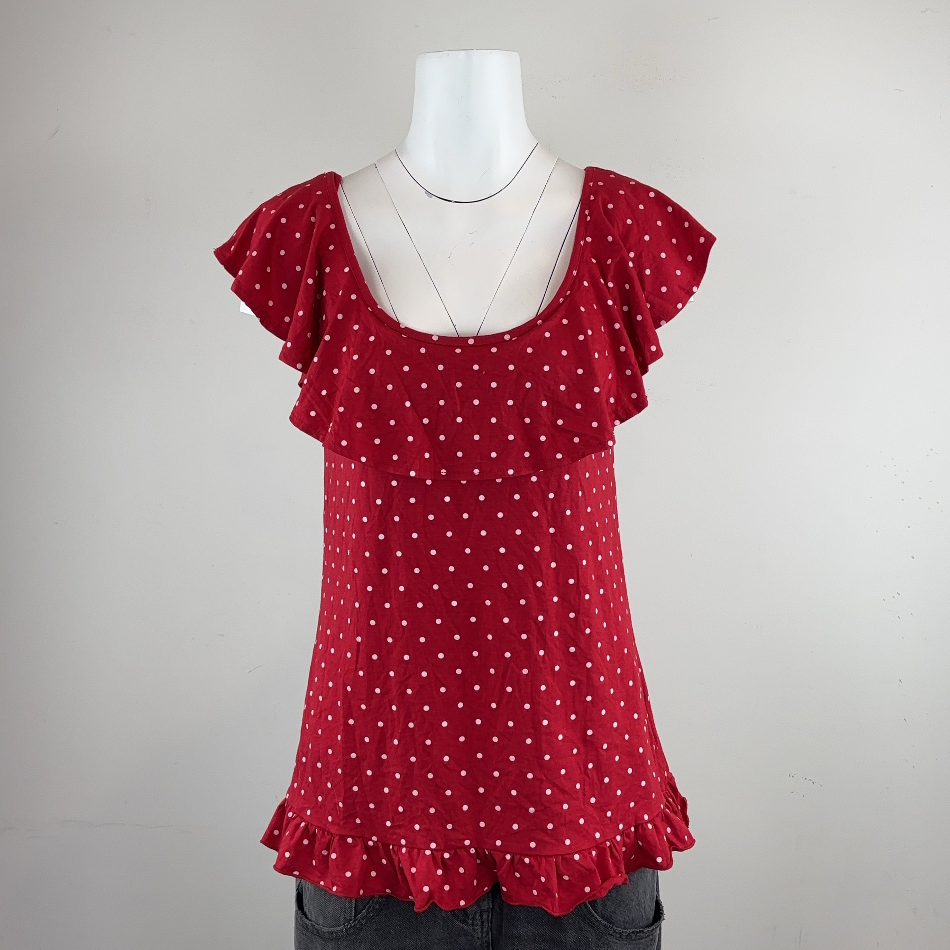 RED POLKA DOT TOP - LARGE