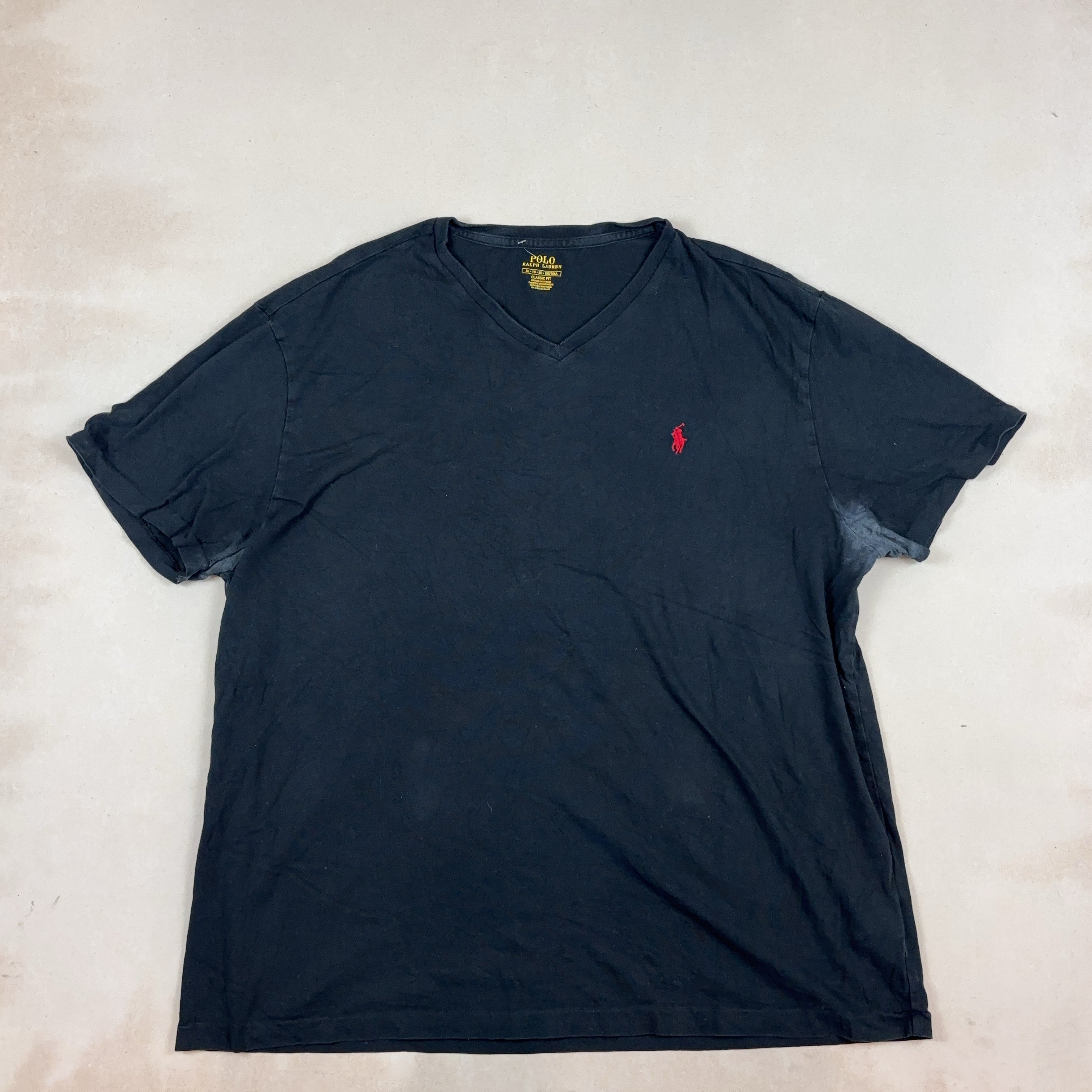 POLO RALPH LAUREN BLACK TEE - X LARGE